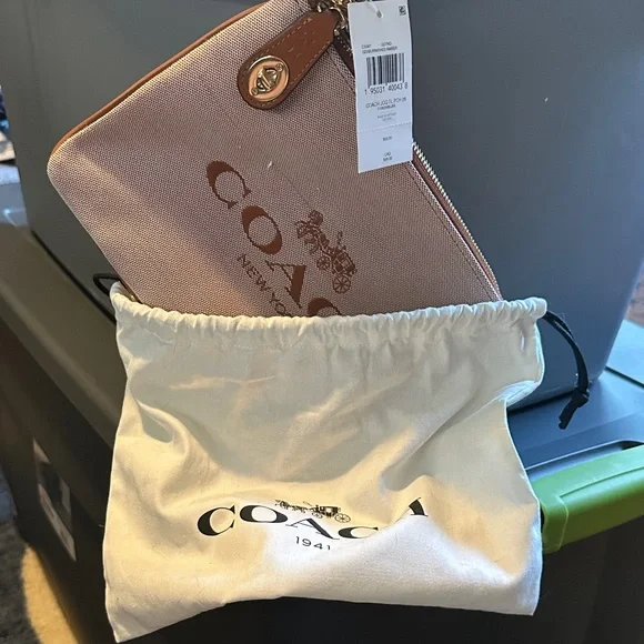 Coach Pink and Tan Wristlet - Picture 8 of 9